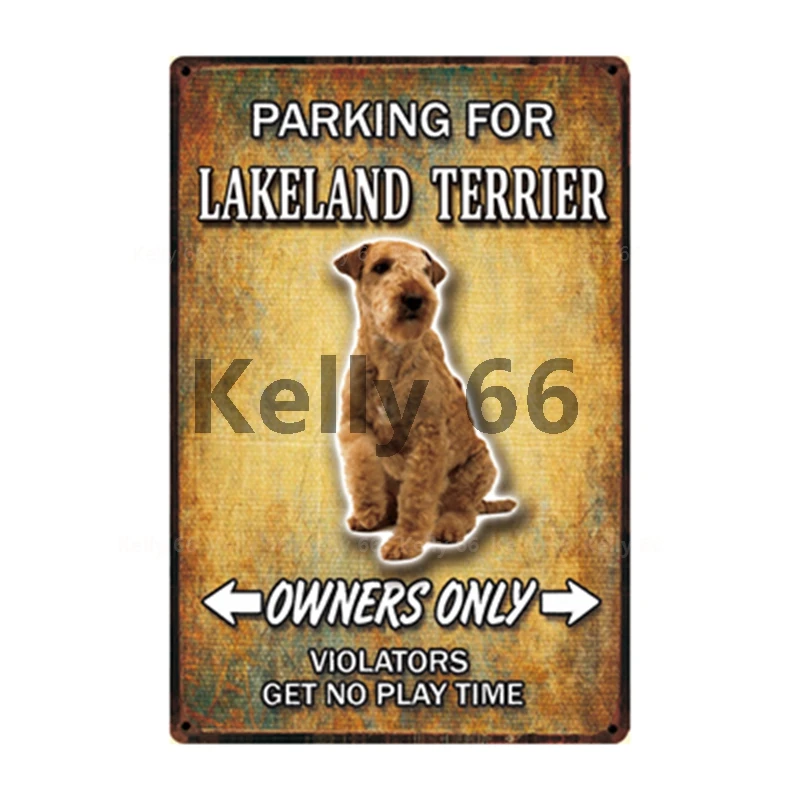 Оловянный плакат [Kelly66] для парковки собак шелковистая Сиба ину металлический