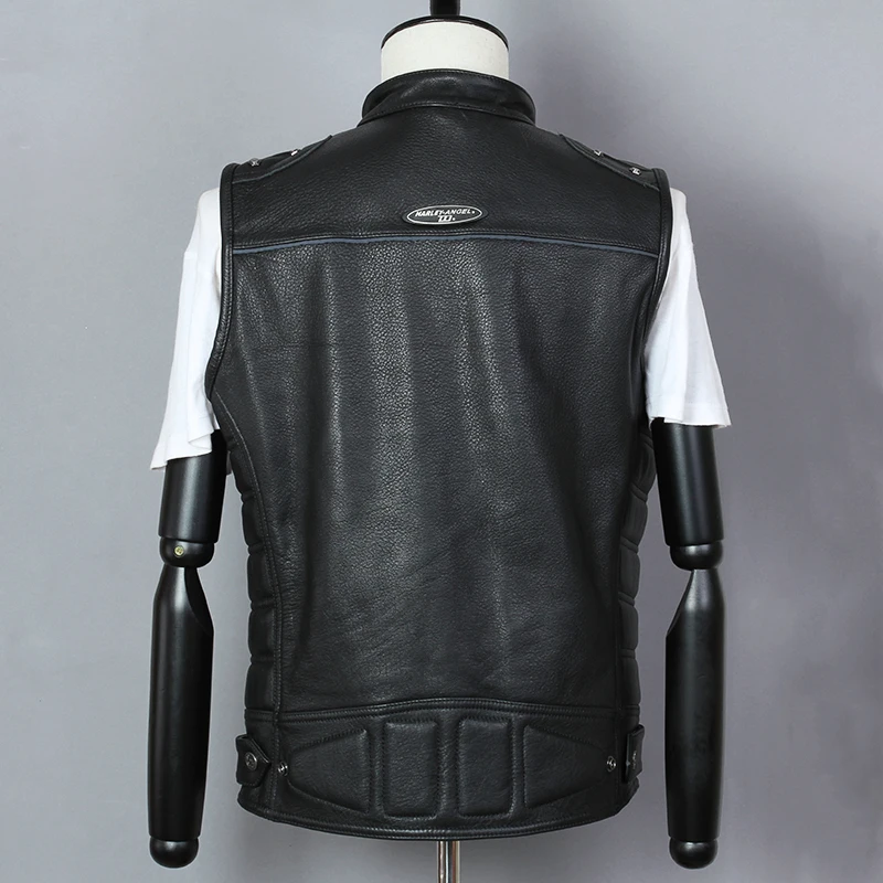 2020 Модный Профессиональный мотоциклетный Байкерский жилет из воловьей кожи