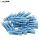 102025 шт., термоусадочные стыковые соединители AWG 16-14 1,5-2, 5 мм2, синие водонепроницаемые изолированные автомобильные Кабельные Клеммы