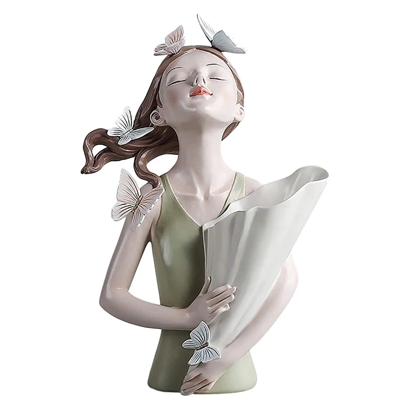 

Акция! Статуэтка из смолы с изображением девушки-бабочки, статуэтка с изображением девушки-бабочки, креативная фотография вазы