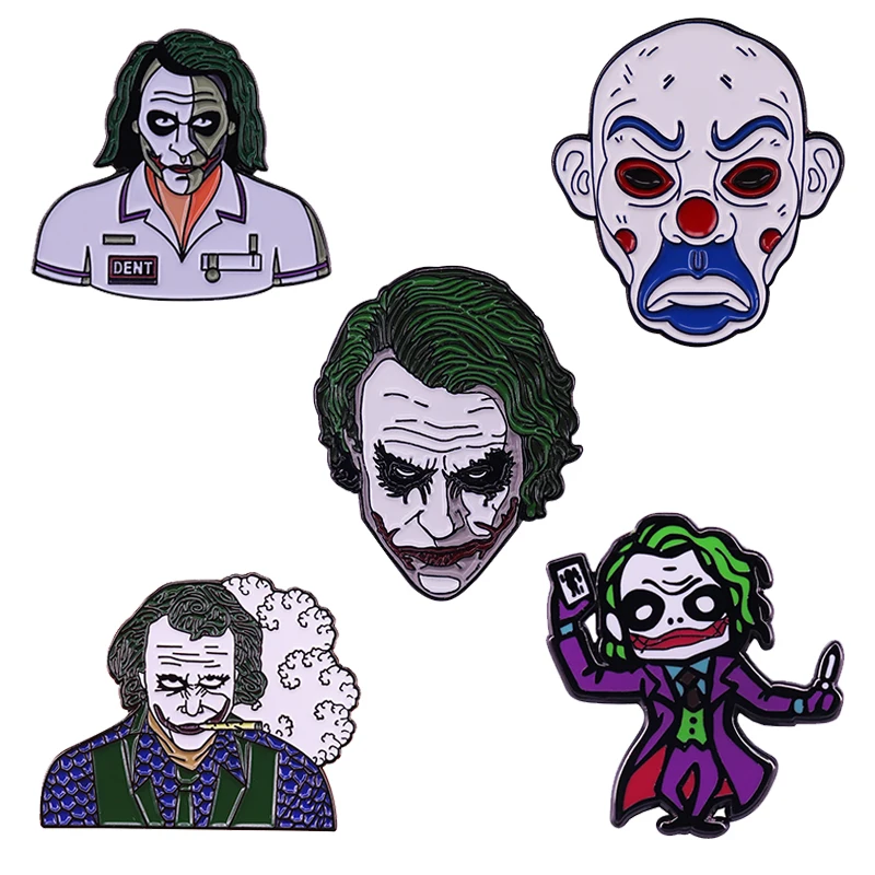 Темный рыцарь Хит Леджер Джокер шпильки красные синие белые грабителя