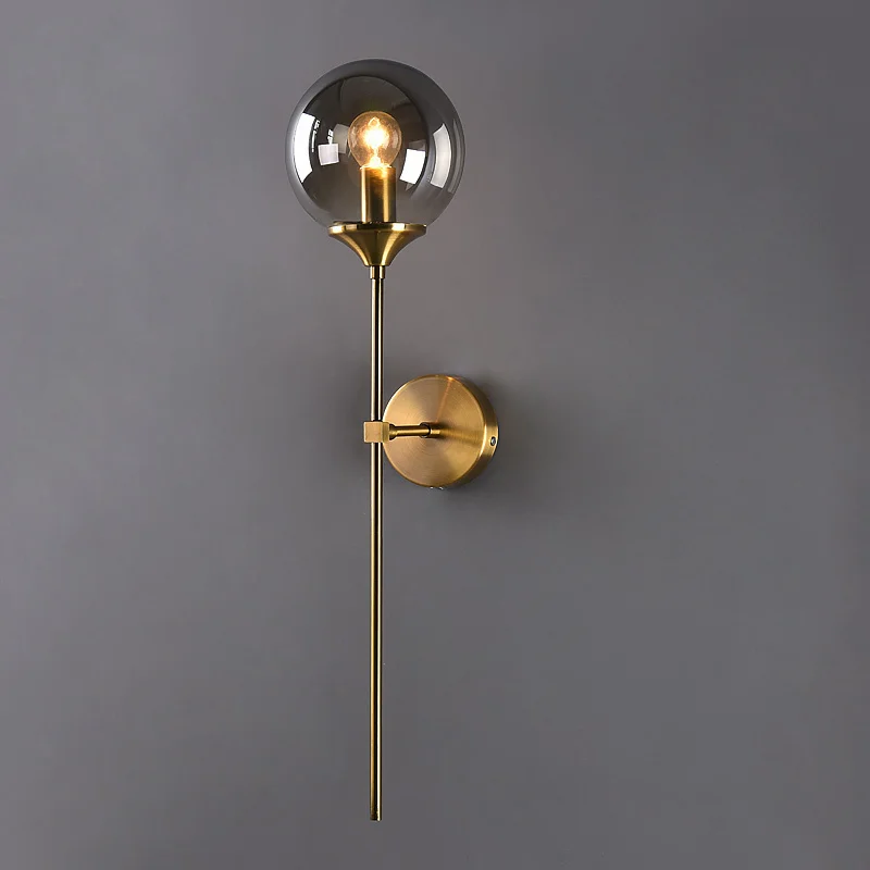 

Современная настенная лампа эдисона со стеклянными шариками, скандинавский золотой светильник для стен, домашний декор, комнатное освещен...