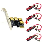 Riser USB 3,0 PCI Express 1x к 16x Riser карта адаптера PCIE 1 до 4 слот PCIe Порты и разъёмы для портативного адаптера для BTC Майнер добычи полезных ископаемых