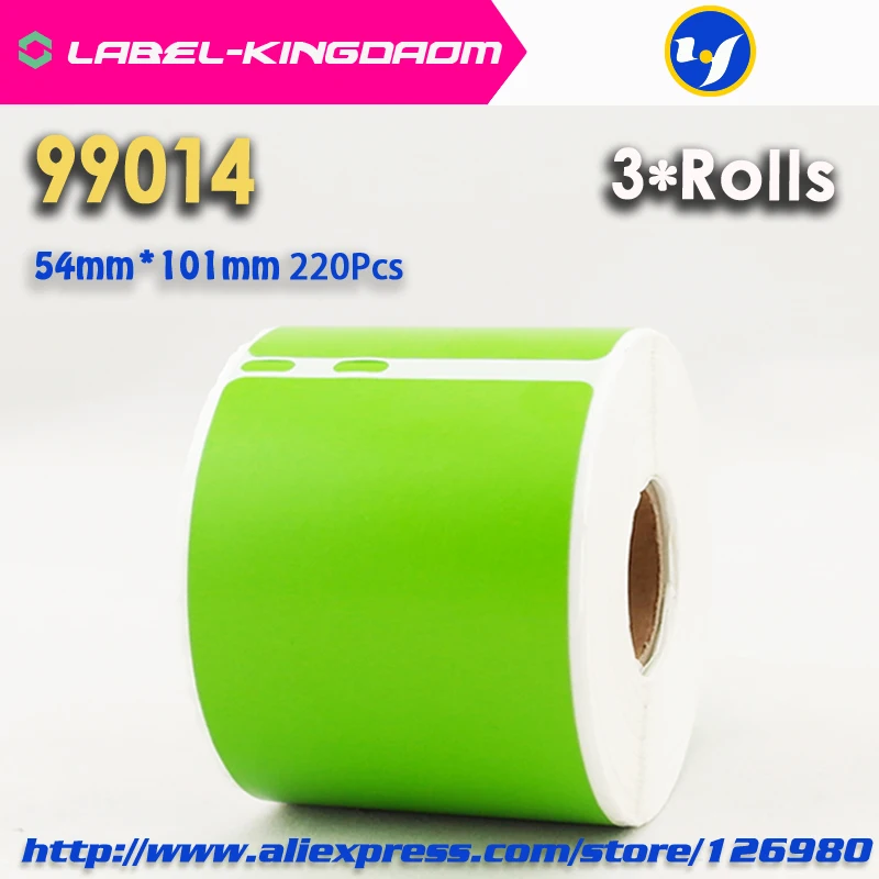 

3 Rolls Dymo 99014 Green Color Generic Label 54mm*101mm 220Pcs Compatible for LabelWriter 450Turbo Printer Seiko SLP 440 450