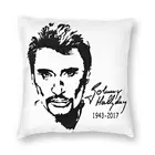 Джонни Холлидей 1943-2017 квадратная Подушка Чехол декоративная подушка Винтаж накидки на подушки