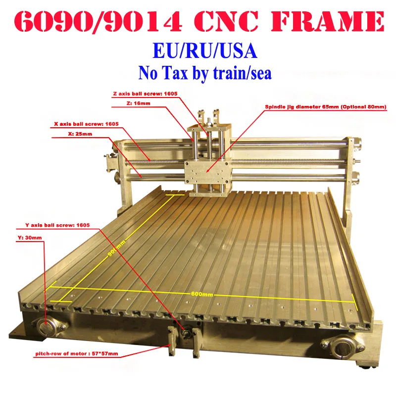 

DIY CNC Router 6090 9014 frame Ball screw 1605 of Engraver/Engraving Drilling and Milling Machine Metal Engraving Machine Frame