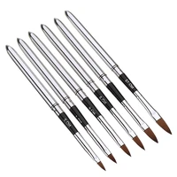 6pcsset hair acrylic nail brush extension builder drawing nail art patern painting detachable steel handle