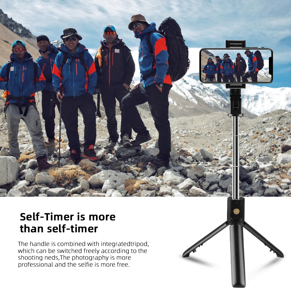 Селфи палка Складная с дистанционным управлением и поддержкой