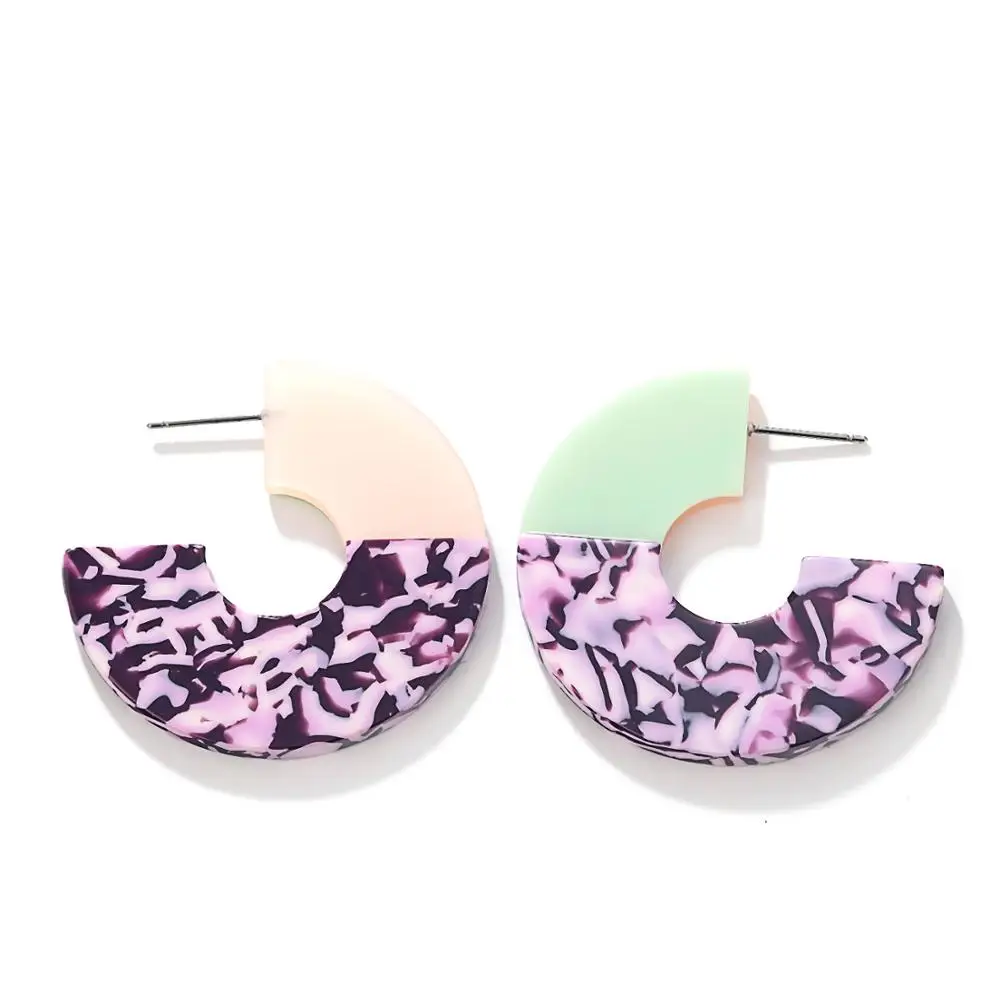 C-образные серьги-подвески цветные акриловые серьги для женщин бриллиантовые