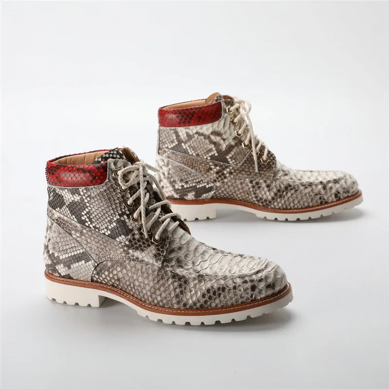 Мужские дизайнерские кроссовки из натуральной кожи питона повседневная обувь на