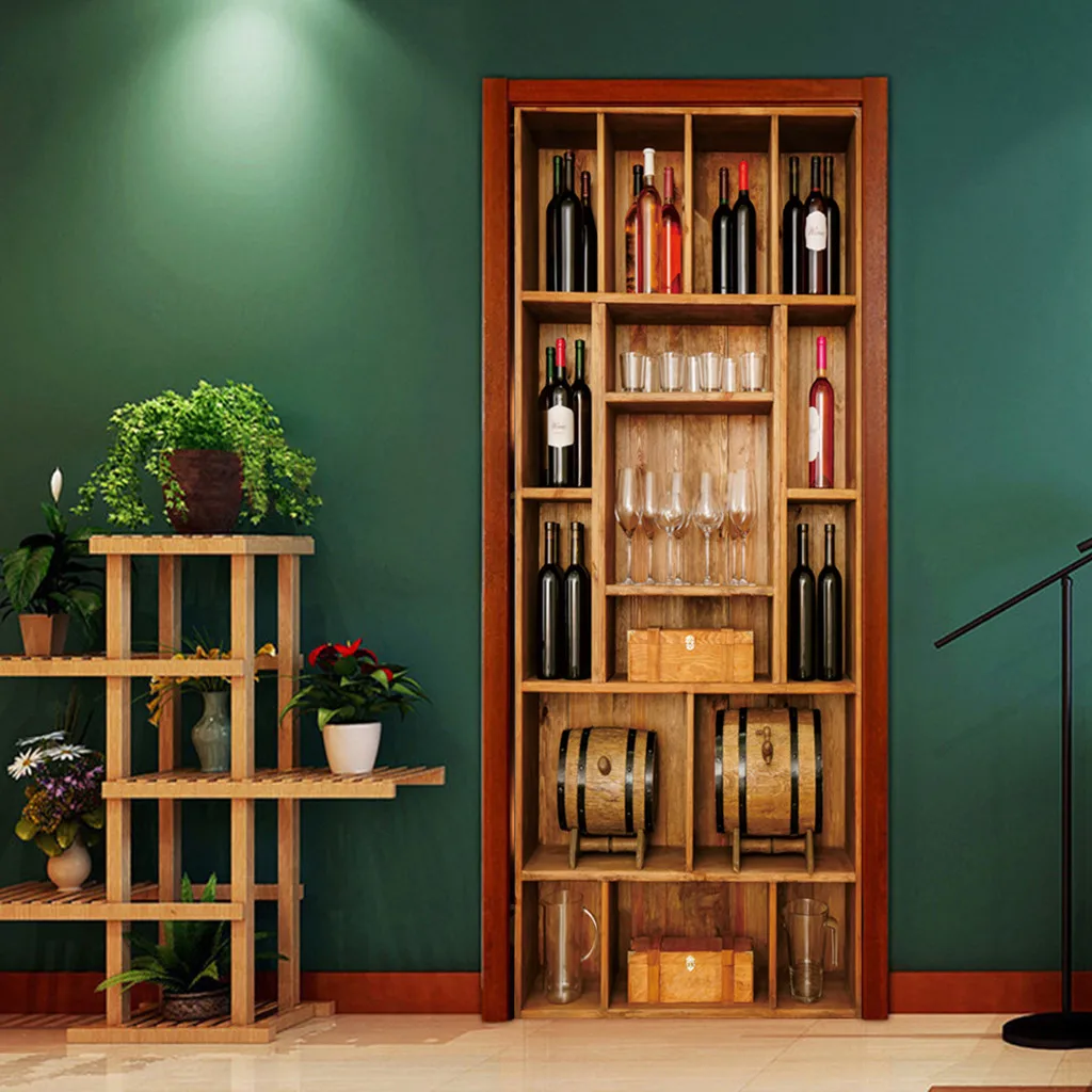 3d декоративная настенная наклейка s пвх дверная винтажная деревянная книжная