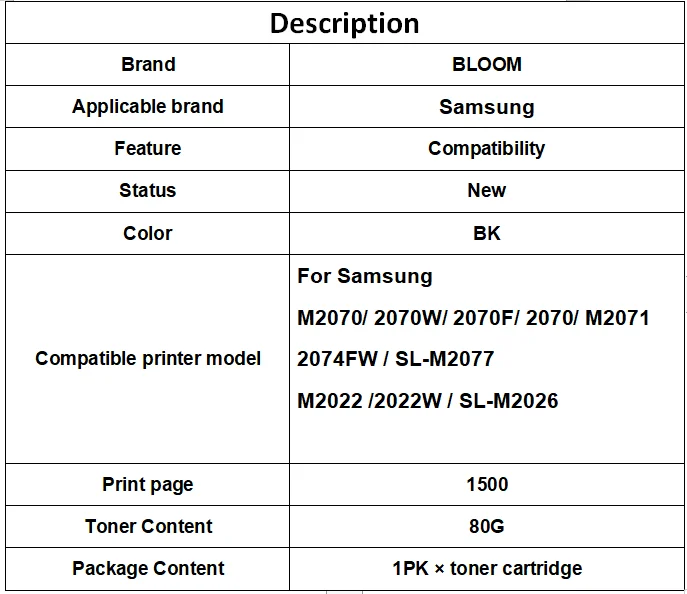 MLT-D111S MLT D111S 111 111s Совместимый картридж с тонером для принтера для samsung M2020 M2020W M2070 M2070W M2070FM2070 M2071 M2074FW принтер