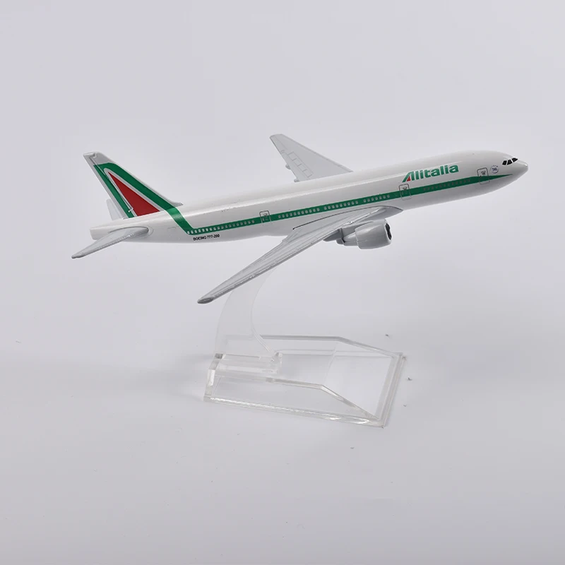 JASON tut&uacute;-Avi&oacute;n de Metal fundido a presi&oacute;n, de 16cm modelo de avi&oacute;n, Alitalia Boeing 777, colecci&oacute;n de regalo-2