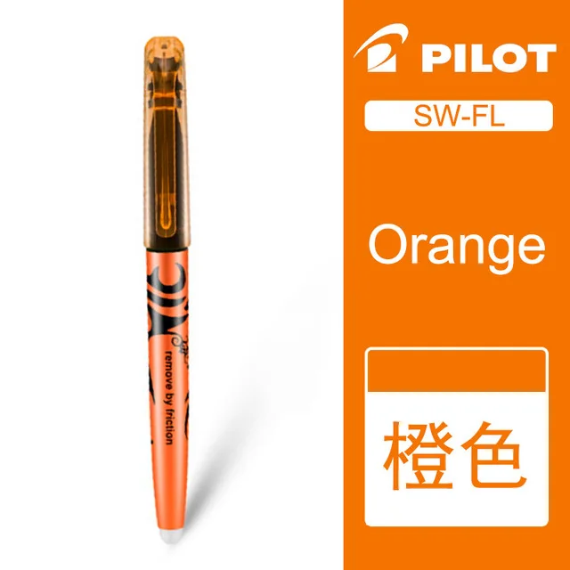 Orange 3pcs 3 шт. японский пилот SW-FL Frixion стираемый маркер пастельного цвета флуоресцентный маркер ручка 6 цветов школьные принадлежности канцелярские принадлежности - Цвет: Orange 3pcs