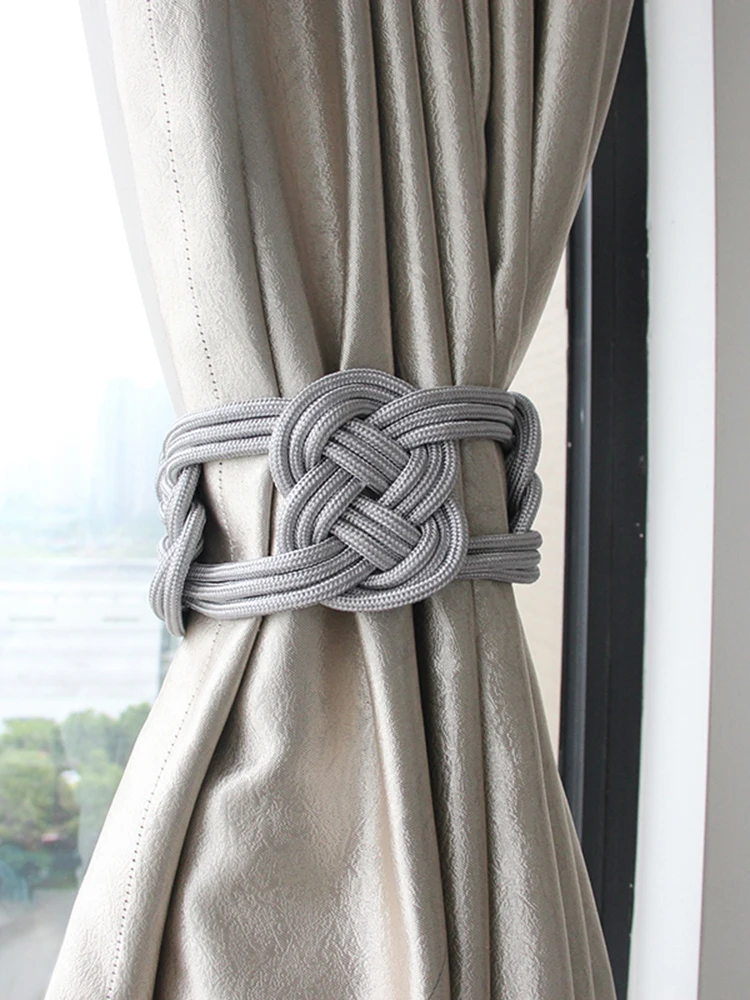 

1Pc Tieback Home Decor Rope Curtain Tie Backs Room Accessories Woven Twist Knotted Polyester Curtain Strap Buckle Holder