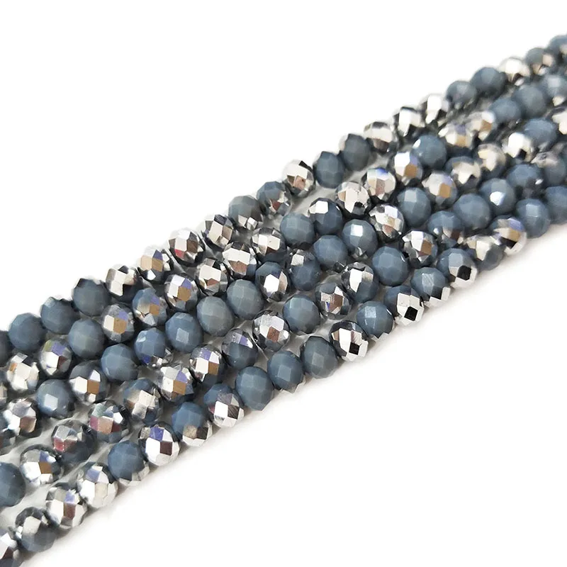 STENYA 6 мм 90 шт. Кристальные шарики Rondelle Граненый Серый серьги с бантом и обруч для