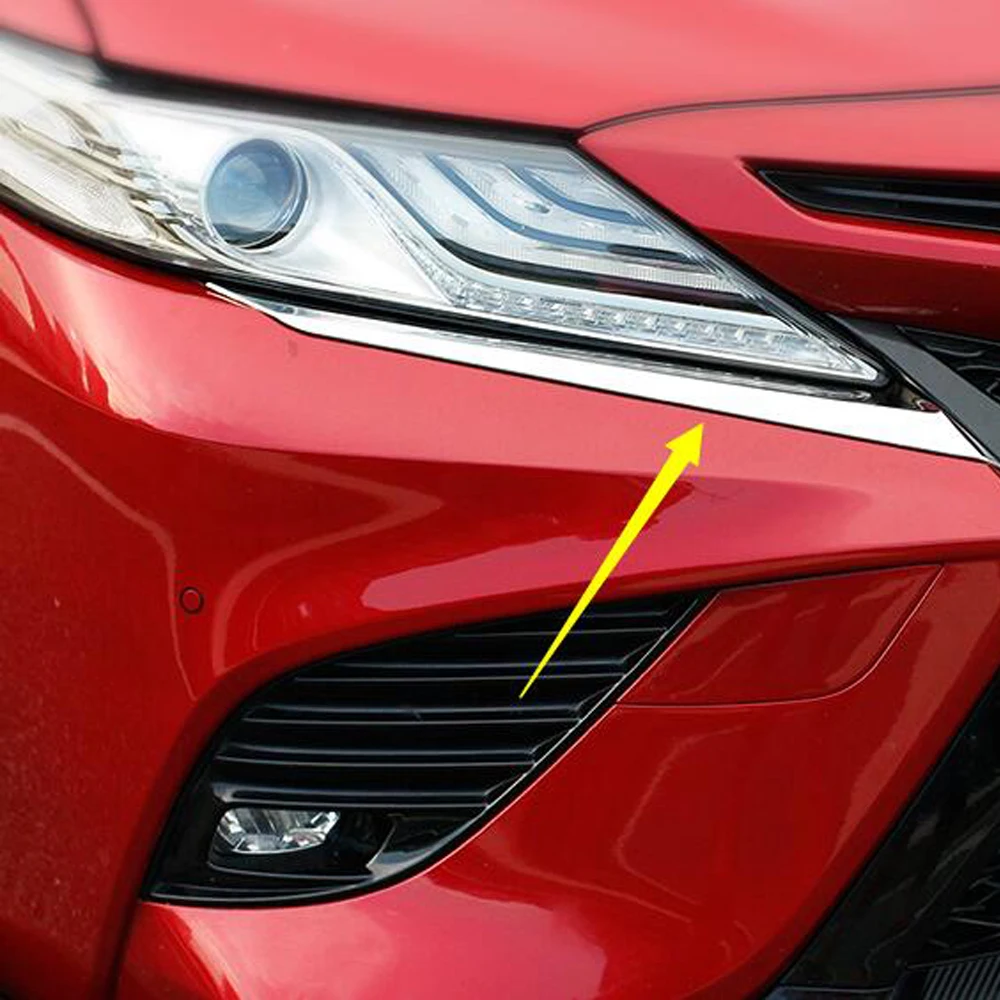 

Car Headlights Eyebrows Eyelids Stickers ABS Trim Cover Accessories Styling For Toyota Camry XV70 2018 2019