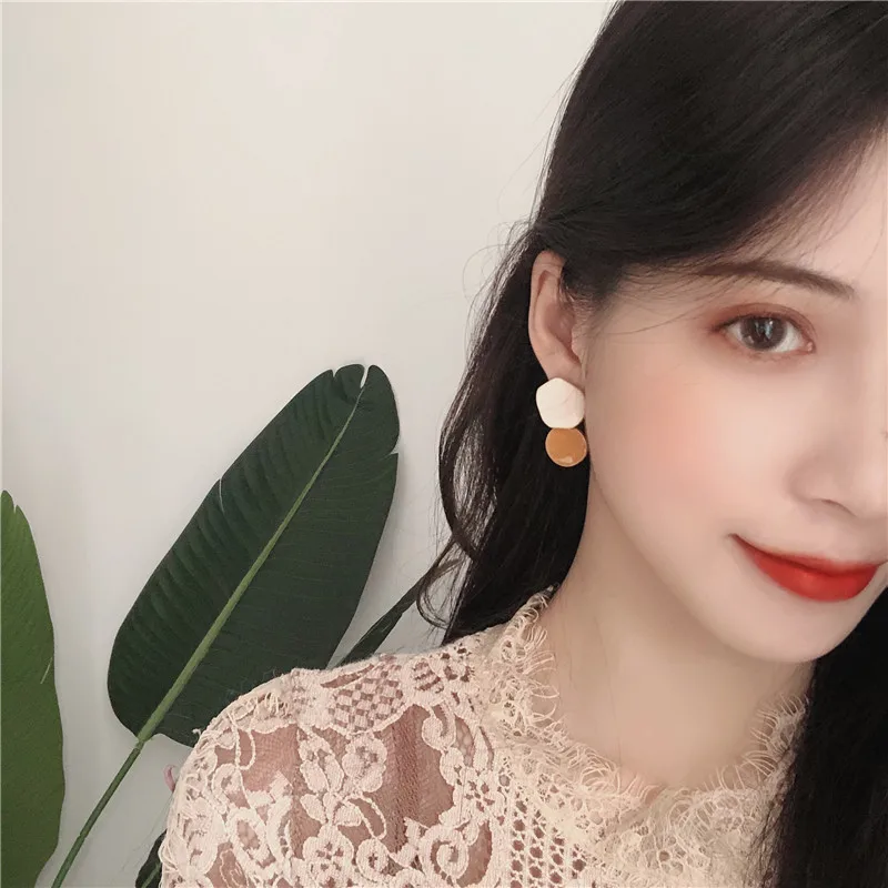 Классический круглый Неправильной Формы Акриловые Шить серьги в виде капель с