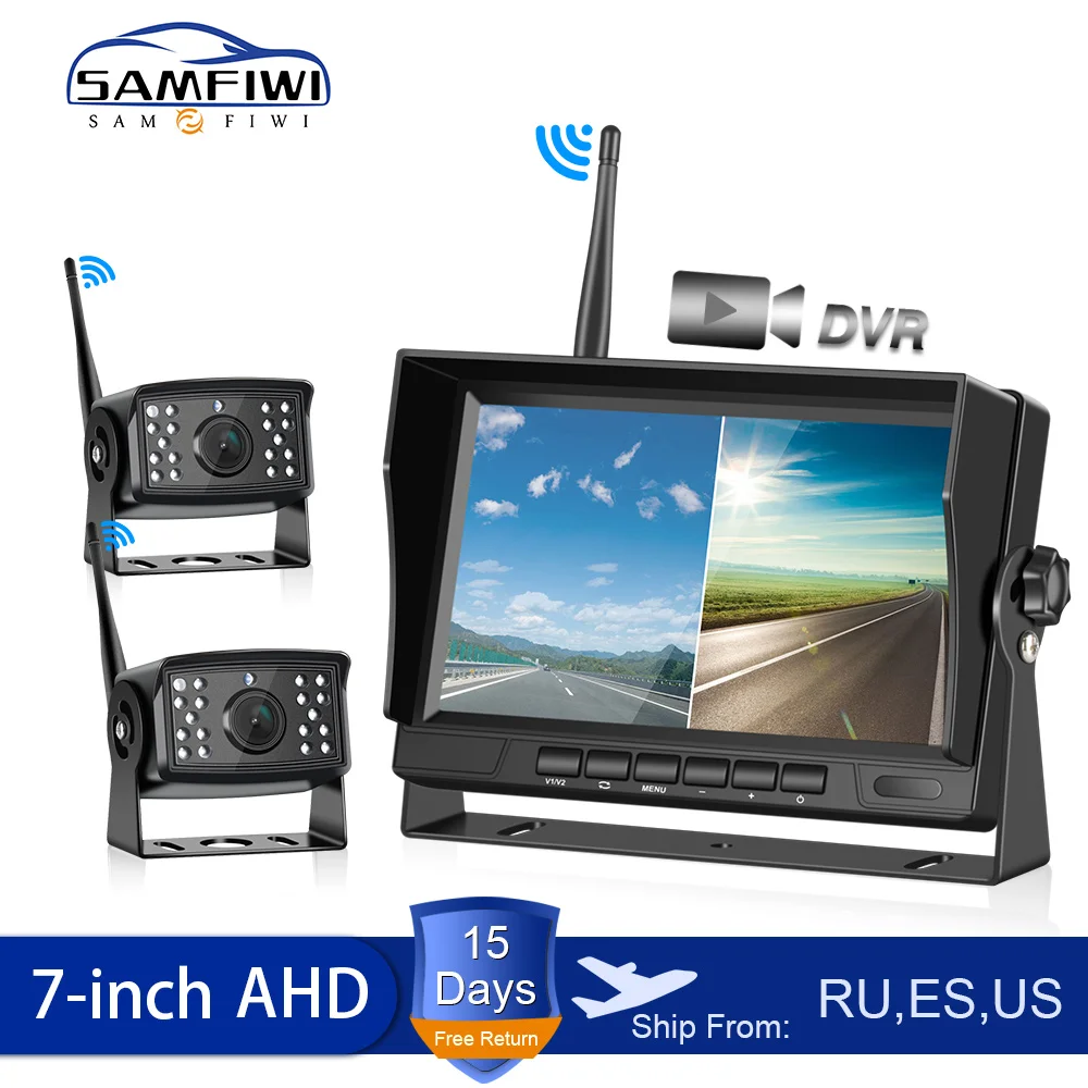 AHD автомобильный монитор беспроводной 7 дюймовый видеорегистратор экран заднего