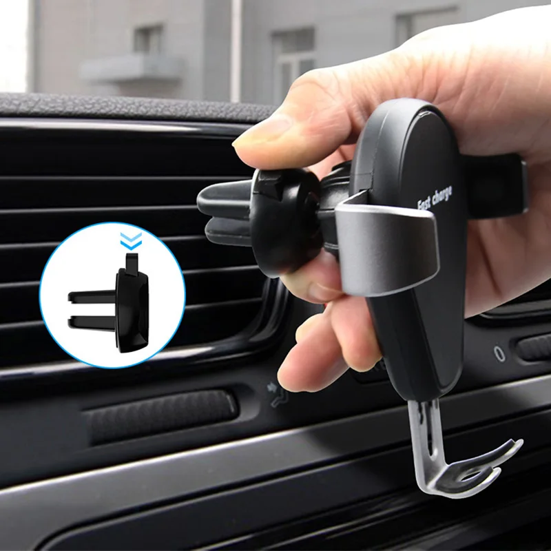 Car Gravity Cell Phone Mount Wireless Charger Air Vent Clip Smartphone Bracket Support Fast Charge TU-shop | Мобильные телефоны и
