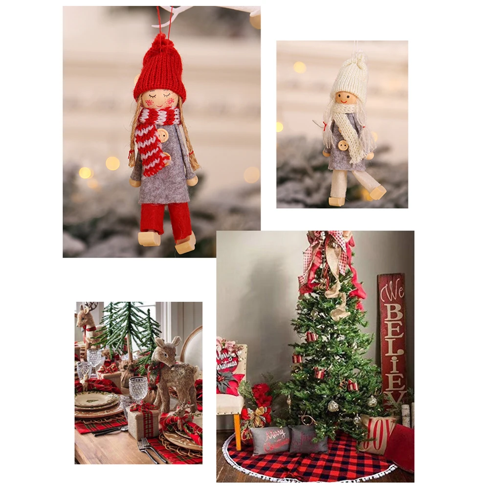 Деревянная Вата кукла подвеска виджет для детей прекрасное Новогоднее