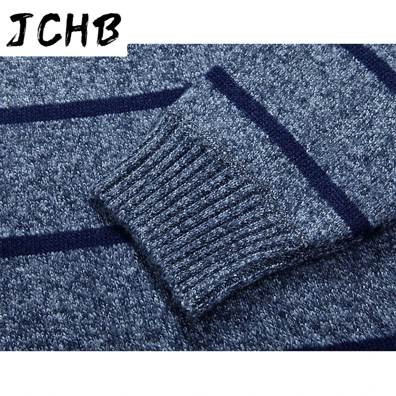 

Brand JCHB Mens Sweaters Pullovers Winter Thick Warm Casual Knitting Coats Man Stand Collar Zipper Slim Fit Knitwear Pullover
