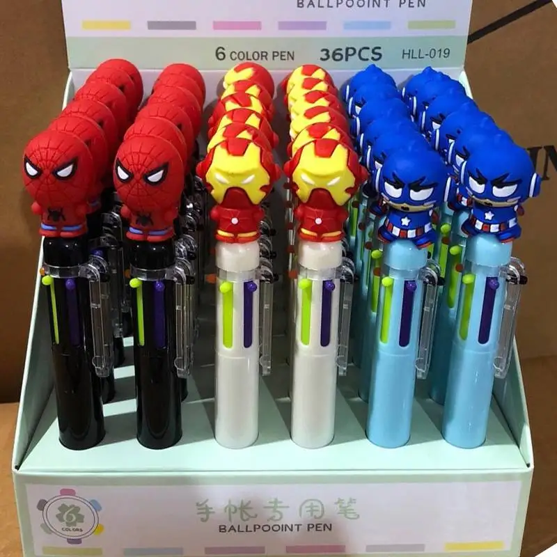 Милая Механическая ручка 6 в 1 разноцветная шариковая с нажимом школьные и