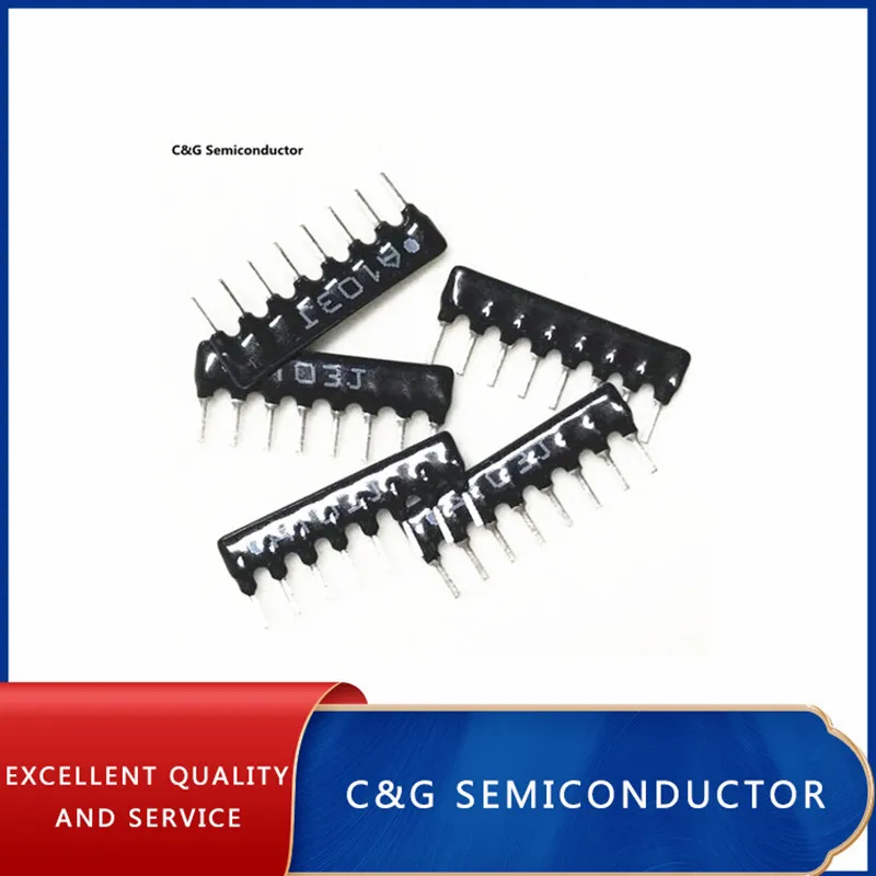 50PCS A08-103 SIP-8 10K Ohm 8 Commoned Resistor Network Array PIN 8pins | Электронные компоненты и принадлежности