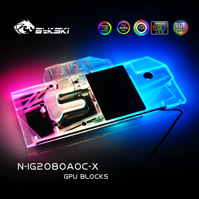 Bykski водяной блок для цветных RTX 2080 Advanced OC V3/RTX2070 V2/2060 AD полный корпус медная