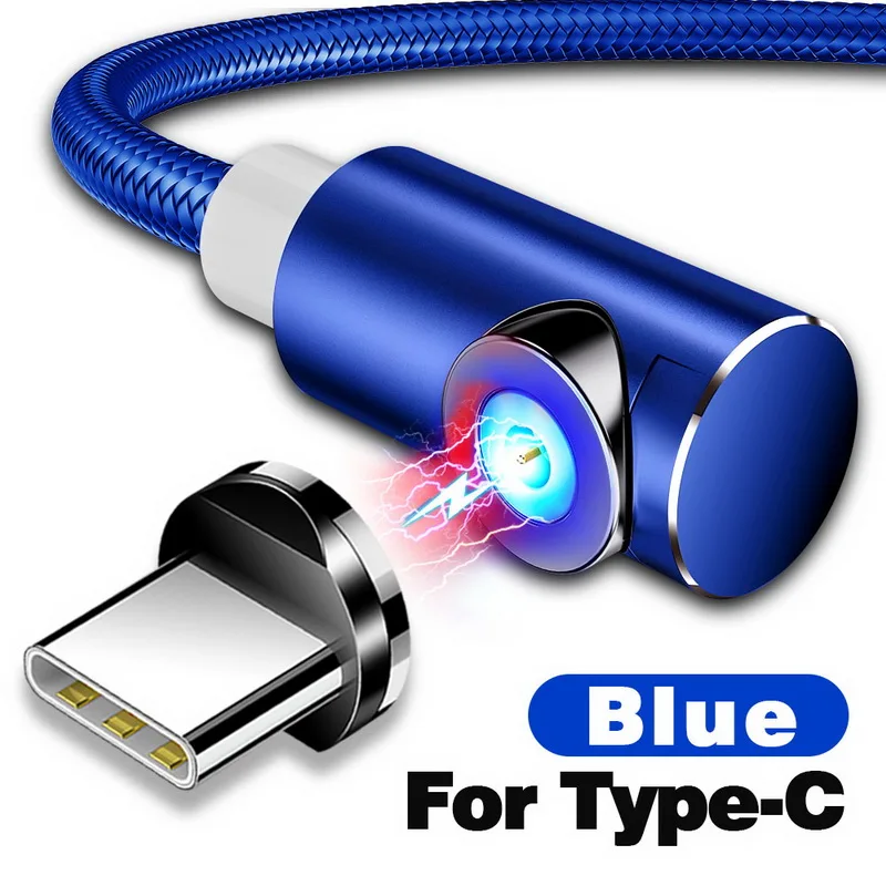 INIU 2 м Быстрый Магнитный кабель Micro usb type C зарядное устройство для iPhone XS X XR 8 7 samsung S8 магнит Android телефонный кабель Шнур - Цвет: For Type C Blue