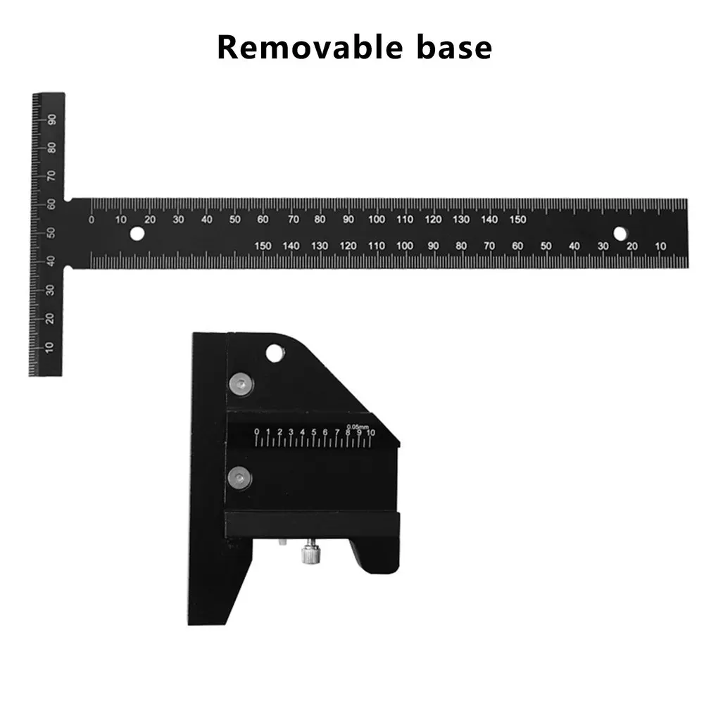 

1pcs new Mark Scraper Woodworking Multifunctional Ruler Aluminum Alloy T-shaped Rulers Woodworking Scriber DIY Tools