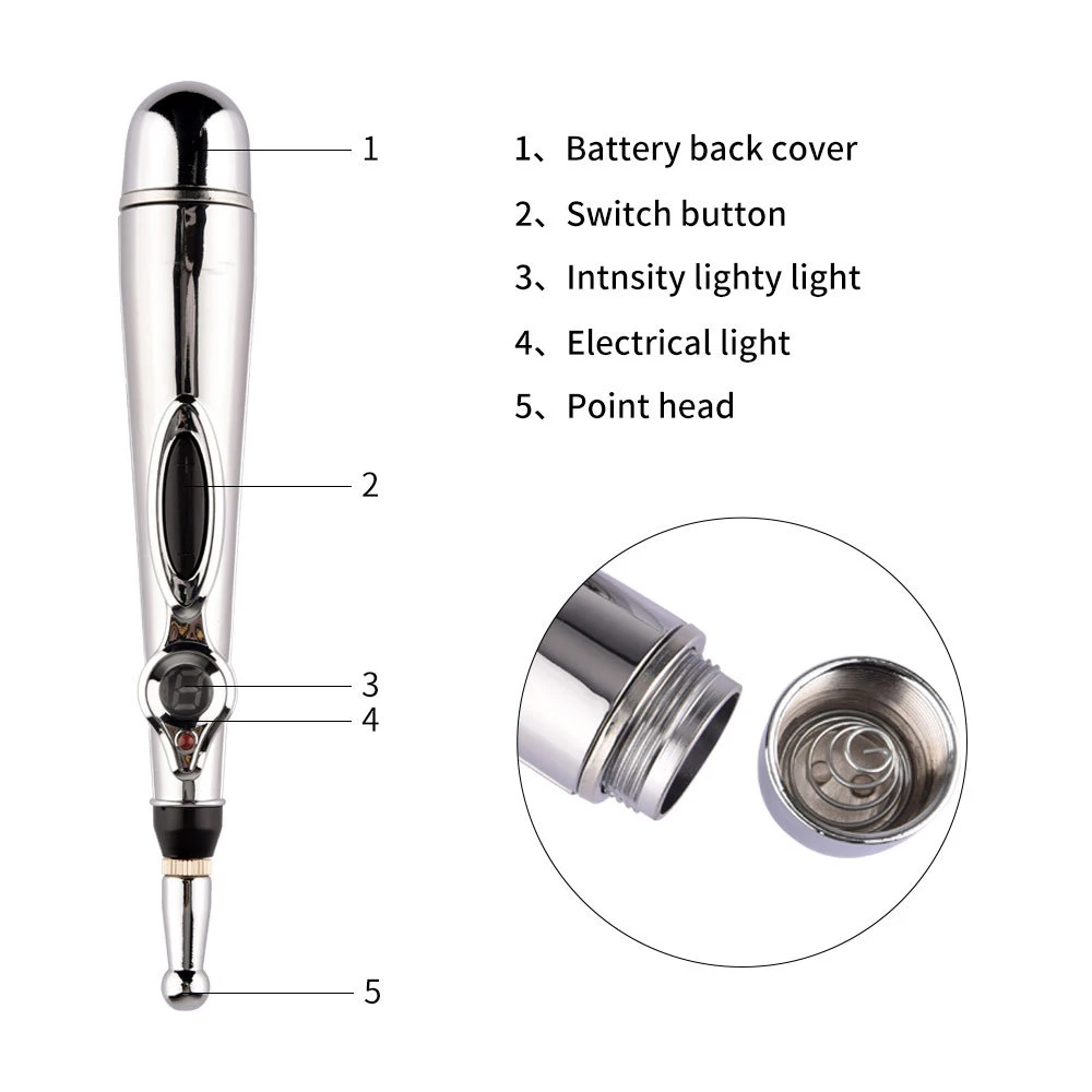 Электронная акупунктурная ручка 9 передач 5 головок лазерная энергия средство