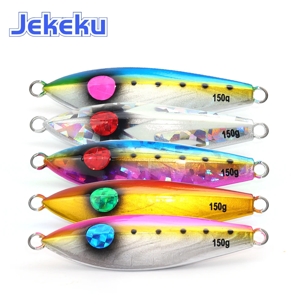 

JEKEKU 1pc NEW Boat Sinking Fishing Metal Casting Jig Lure 120g 150g Saltwater Metal Fishing Lure Artificial Bait Casting Bait
