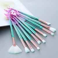 mermaid fan makeup brushes set eyeshadow eyebrow flat foundation cosmetics brush kit for beauty woman gifts maquillajes