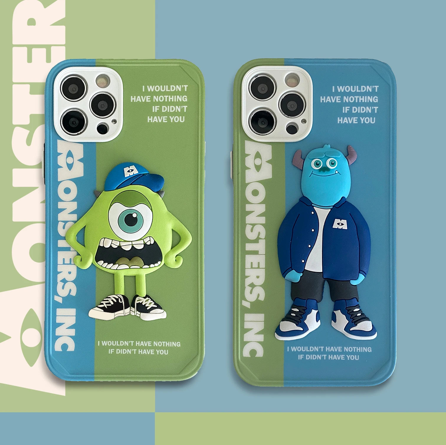 

3D Monster Cartoons Phone Case for IPhone 11 12 Pro Max Mini 7 8 Plus XR X XS MAX Cute Trend Creative Design Cover Coque Fundas