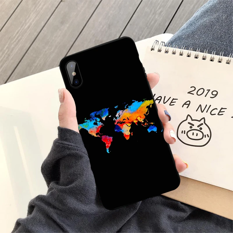 Style 2 GYKZ карта мира путешествия просто Go чехол для телефона для iPhone XS MAX X 11Pro XR 7 8 6 6s плюс Модный черный силиконовый мягкий чехол - Цвет: Style 2
