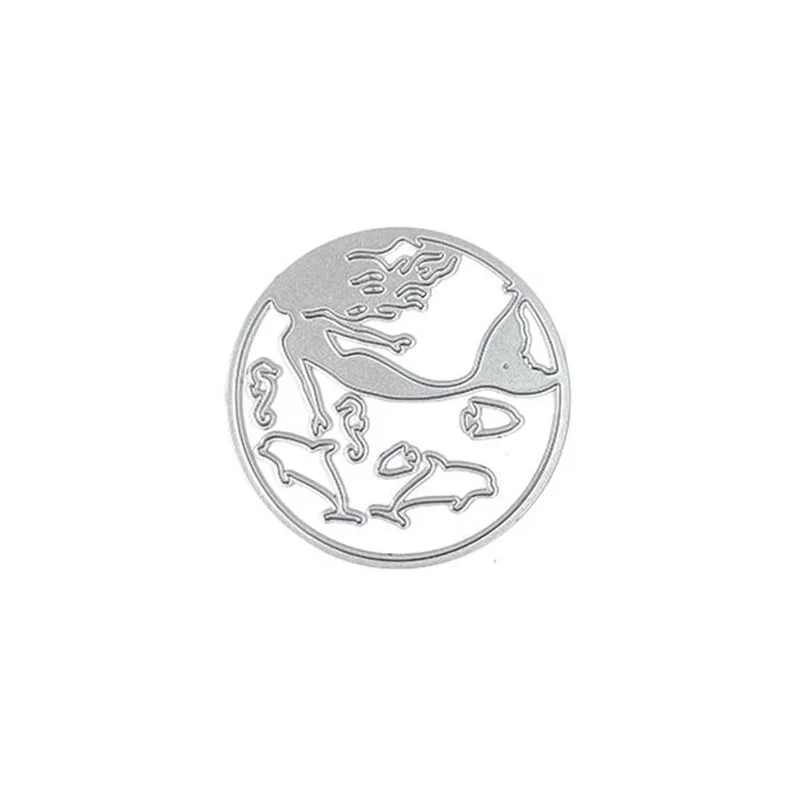 

Mermaid Theme LOGE Cover Cutting Dies Scrapbook Diary Decoration Stencil Embossing Template DIY Greeting Card Handmade 2021