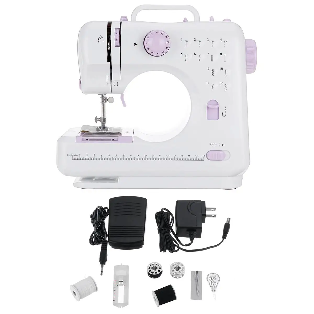 

Multifunction 12 Stitches LED Electric Sewing Machine with Foot Pedal Adjustable Speed Multifunction Quilting Household Sew Tool