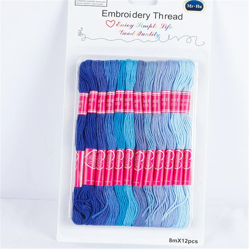 

8Pcs Different Gradient Color Thread Cross Stitch Cotton Sewing Skeins Embroidery Thread Floss Kit DIY Sewing Tools