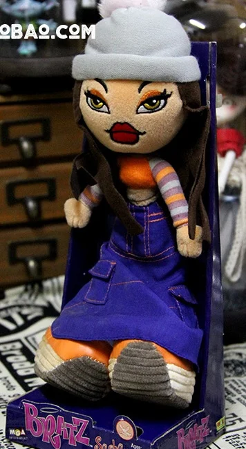 Черный Около 26 см оригинальная Кукла Bratz в штучной упаковке, плюшевая тканевая кукла, встроенный железный провод, лучший подарок для девочки - Цвет: Черный