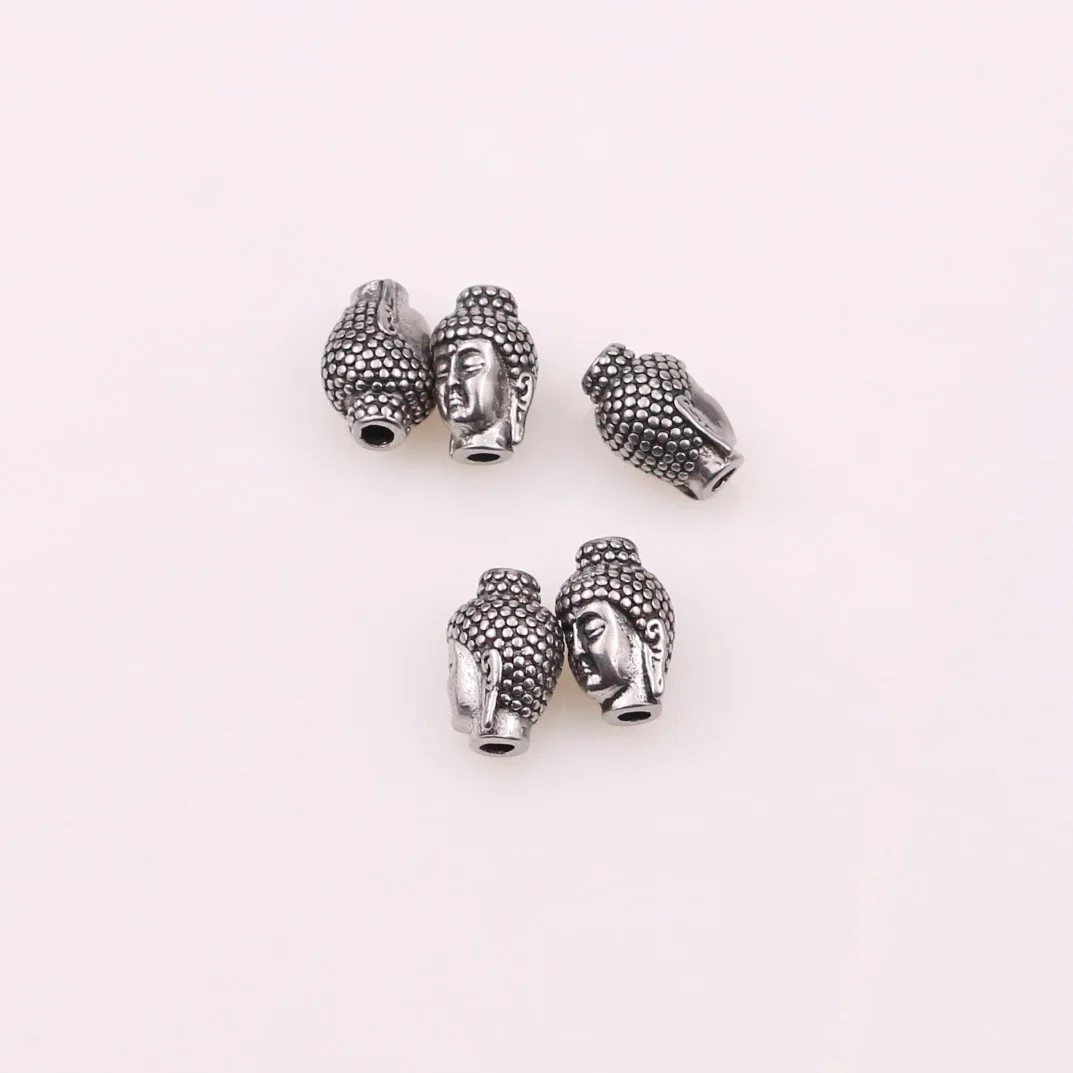 1 шт./лот 2 мм кольцо из нержавеющей стали с подвеской в виде головы Будды для