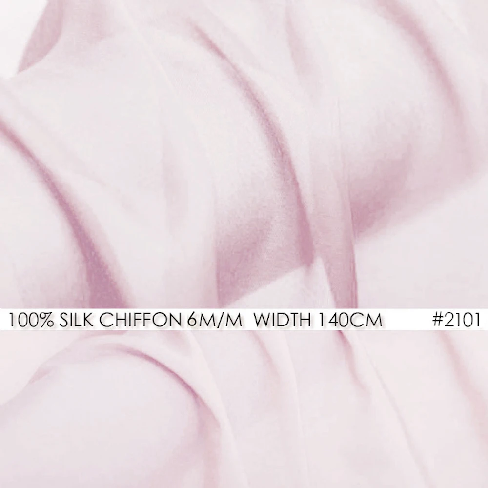 

100% Silk CHIFFON FABRIC 5 momme Width55"-140cm Light Pink Color Beach Dress Shirts Material