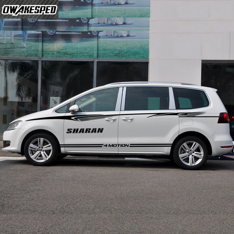 

1 лот спортивные полосы автомобиля линия талии Стикеры для Volkswagen Sharan MPV Субару Outback Авто боковой двери юбка Декор виниловые наклейки для авто...