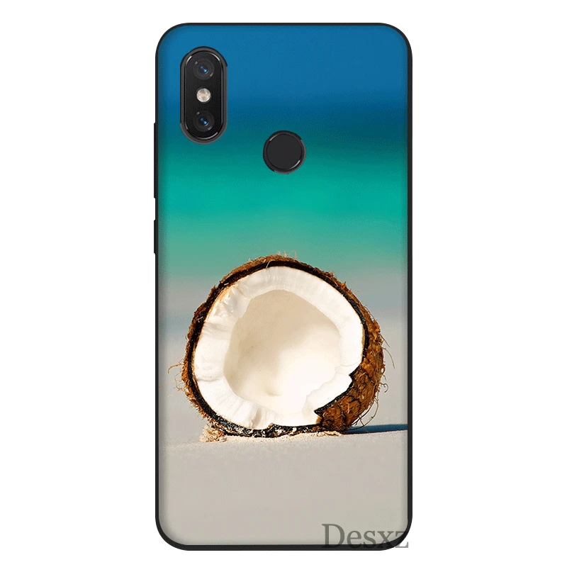 Mobile Phone Case Tpu For Xiaomi Redmi Note 4 4X 5 6 7 Pro 5A Cover Fruit Coconut On The Beach Printing Drawing Shell | Мобильные