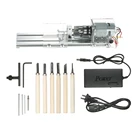 220V100W DIY деревообрабатывающий токарный станок по дереву фрезерный станок с ЧПУ мини-токарный станок torno шлифовки и полировки бусины дрель Rotary Tool Set