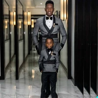 father and son men suits with belt wedding tuxedos 2 pieces blazerpant cocktail party groom suits custom made costumes hommes