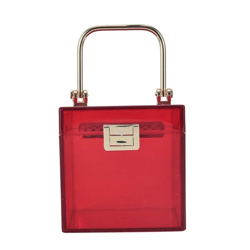 

Модные прозрачные акриловые сумочки для женщин, кошельки для вечерние Ринок, свадебная мини-сумка, квадратная коробка, конфетных цветов