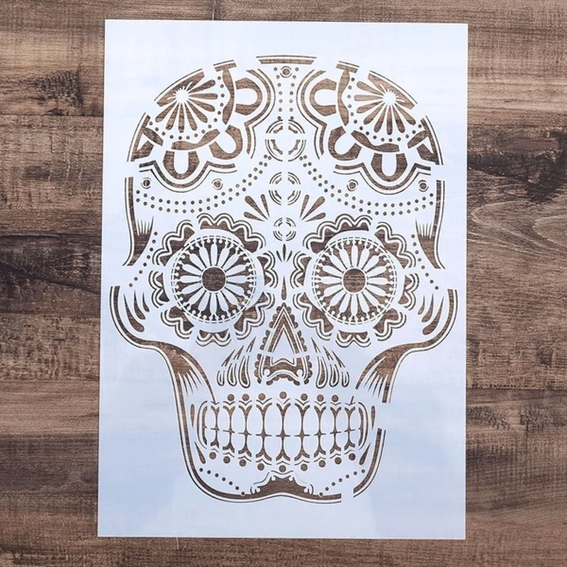 

A4 A3 A2 Size DIY Craft Skull Mandala Stencil for Wall Painting Scrapbooking Stamping Stamp Album DecorEmbossing Paper Card