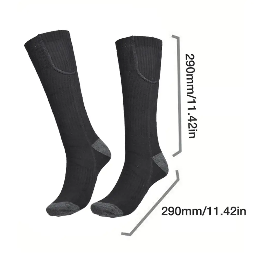 

Skiing Electric Heated Socks Women Thermal Heating Level Long Knitted Socks For Cold Feet Winter Warm Foot Leg Mid-calf Socks