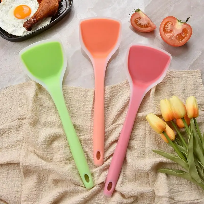 

Silicone Spatula For Cooking Non-Stick Translucent Nylon Seamless Frying Pan Cooking Spatula Mixing Accessories Kitchenware